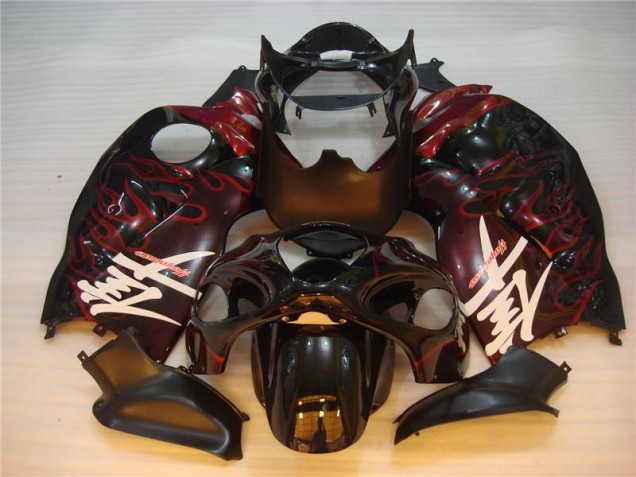 Carenado Suzuki GSXR 1300 Hayabusa 96-07 - Negro Rojo Llama Carenado Suzuki GSXR 1300 Hayabusa 96-07 - Negro Rojo Llama