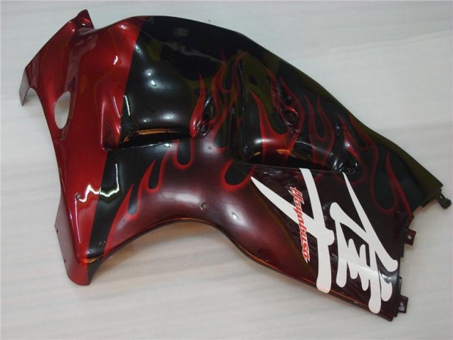 Carenado Suzuki GSXR 1300 Hayabusa 96-07 - Negro Rojo Llama Carenado Suzuki GSXR 1300 Hayabusa 96-07 - Negro Rojo Llama