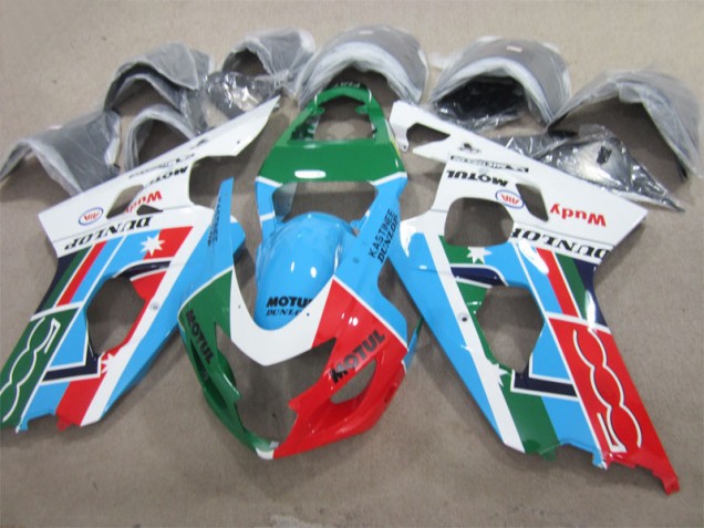 Carenado Suzuki GSXR 600 K4 04-05 - Azul Verde Rojo Motul