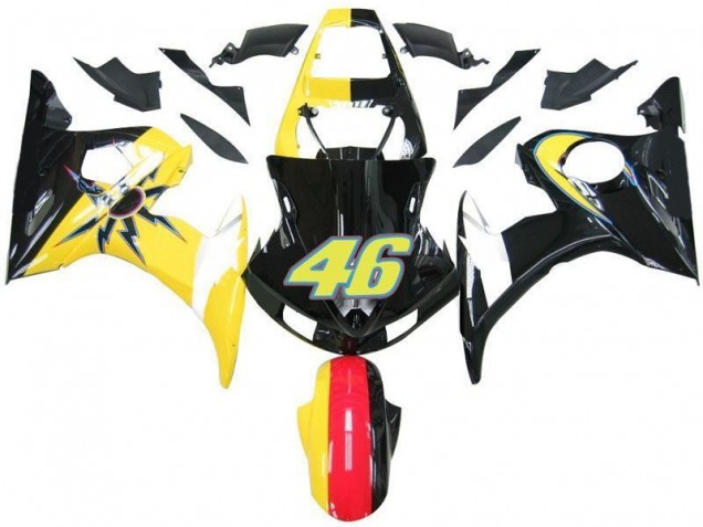 Carenado Yamaha R6 03-05 - Negro Amarillo No. 46 Carenado Yamaha R6 03-05 - Negro Amarillo No. 46