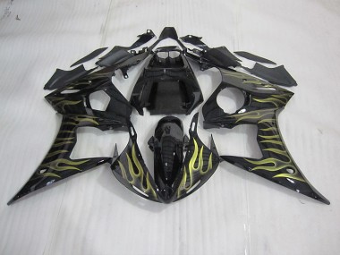 Carenado Yamaha R6 03-05 - Negro con Amarillo Llama