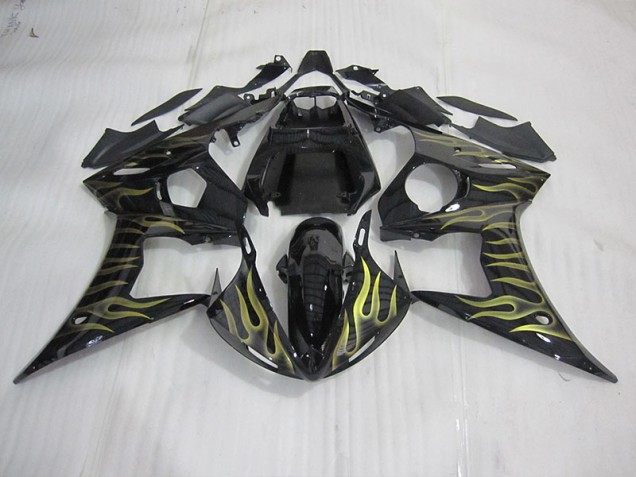 Carenado Yamaha R6 03-05 - Negro con Amarillo Llama Carenado Yamaha R6 03-05 - Negro con Amarillo Llama