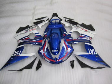 Kit Completo Carenado Yamaha R6 03-05 - Azul Blanco Motul Fiat
