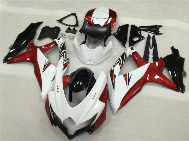 Carenados Moto Suzuki GSXR 600/750 2008-2010 - Blanco Rojo Negro Brillante