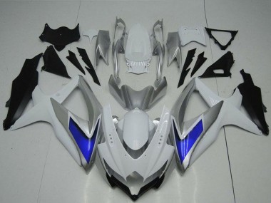 Carenados Moto Suzuki GSXR 600/750 2008-2010 - Plata Blanco Azul Negro