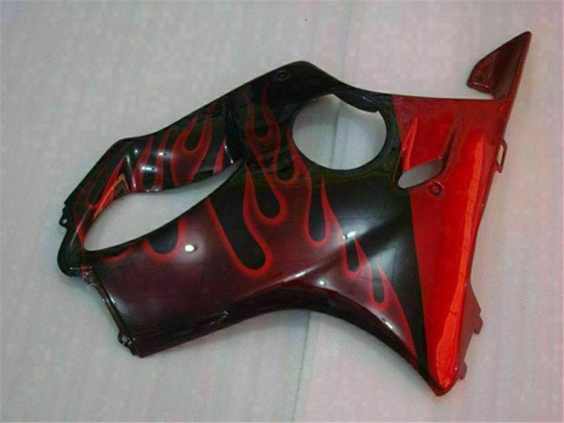 Carenados Moto Honda CBR600 F4i 2004-2007 - Negro Brillante Rojo Llama