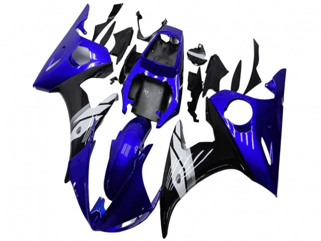 Carenados Moto Yamaha YZF R6 2003-2004 - Azul Blanco Negro Brillante