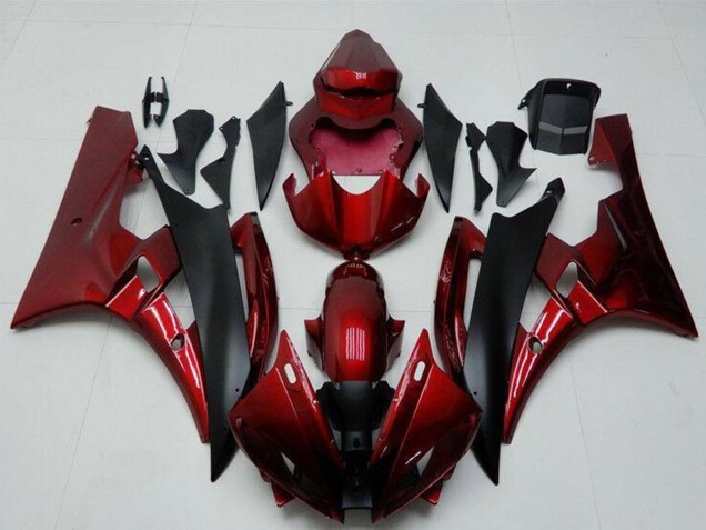 Kits Carenado Moto Yamaha YZF R6 2006-2007 - Rojo Negro Mate