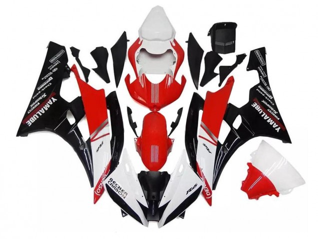 Carenados Moto Yamaha YZF R6 2006-2007 - Blanco Rojo Negro