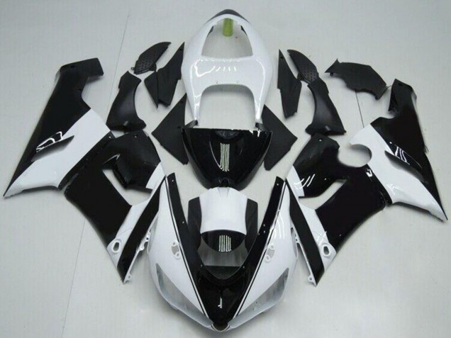 Carenados Moto Kawasaki ZX6R 2005-2006 - Blanco Negro Brillante
