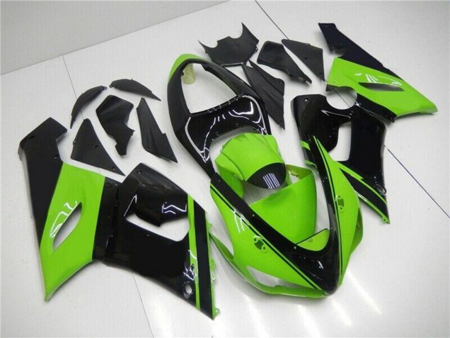 Carenado Moto Kawasaki ZX6R 2005-2006 - Verde Negro Brillante