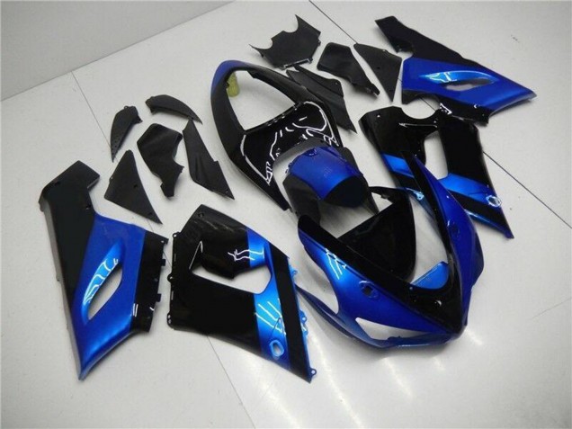 Kits Carenado Moto Kawasaki ZX6R 2005-2006 - Azul Negro Brillante