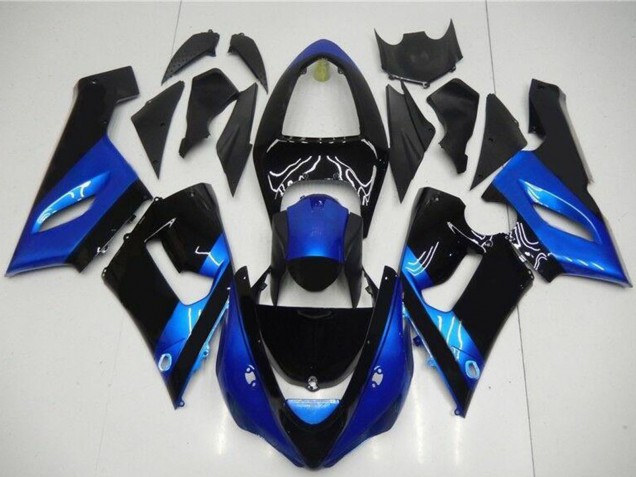Kits Carenado Moto Kawasaki ZX6R 2005-2006 - Azul Negro Brillante