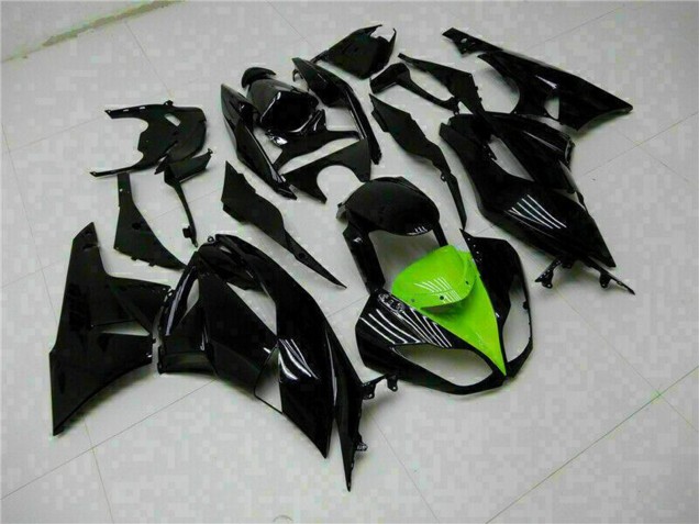 Carenados Moto Kawasaki ZX6R 2009-2012 - Negro Brillante Verde