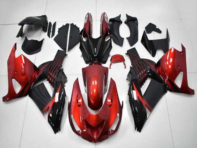 Carenados Moto Kawasaki ZX14R ZZR1400 2006-2011 - Rojo Negro