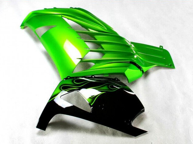 Carenado Moto Kawasaki ZX14R ZZR1400 2012-2024 - Verde Negro Brillante