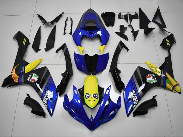 Carenados Moto Yamaha YZF R1 2007-2008 - Azul Amarillo Negro Tiburón