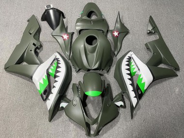 Carenados Moto Honda CBR600RR 2007-2008 - Verde Militar Blanco Verde Tiburón
