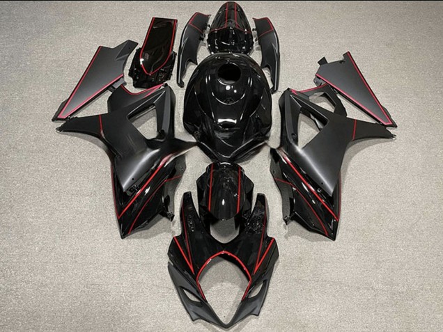 Carenados Moto Suzuki GSXR 1000 2007-2008 - Negro Brillante Negro Mate Rojo