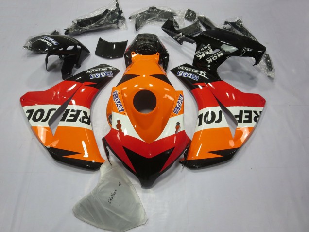 Carenado Moto Honda CBR1000RR 2008-2011 - Naranja Blanco Rojo Negro Brillante Repsol