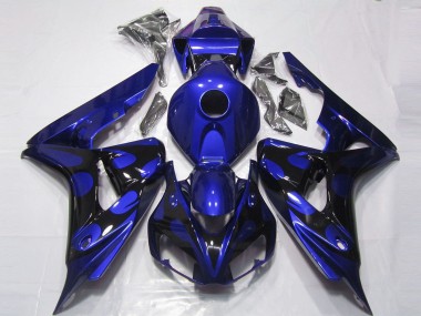 Carenados Moto Honda CBR1000RR 2006-2007 - Azul Negro Brillante Llama