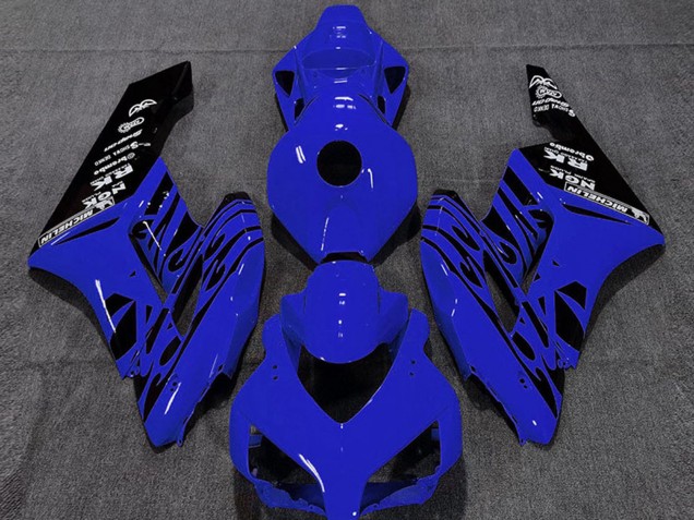 Carenados Moto Honda CBR1000RR 2004-2005 - Azul Negro Brillante Llama