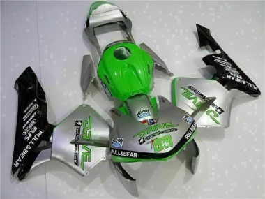 Carenado Moto Honda CBR600RR 2003-2004 - Plata Verde Negro Brillante