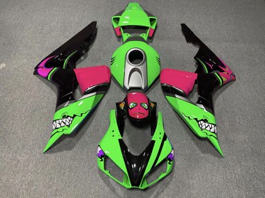 Carenados Moto Honda CBR1000RR 2006-2007 - Verde Plata Rosa Negro Brillante Tiburón