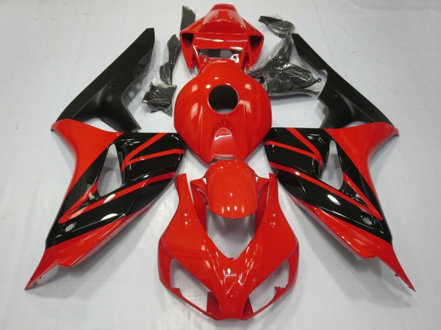 Carenados Moto Honda CBR1000RR 2006-2007 - Rojo Negro Brillante Negro Mate