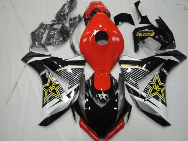 Carenados Moto Honda CBR1000RR 2008-2011 - Blanco Rojo Negro Brillante RockStar Estilo