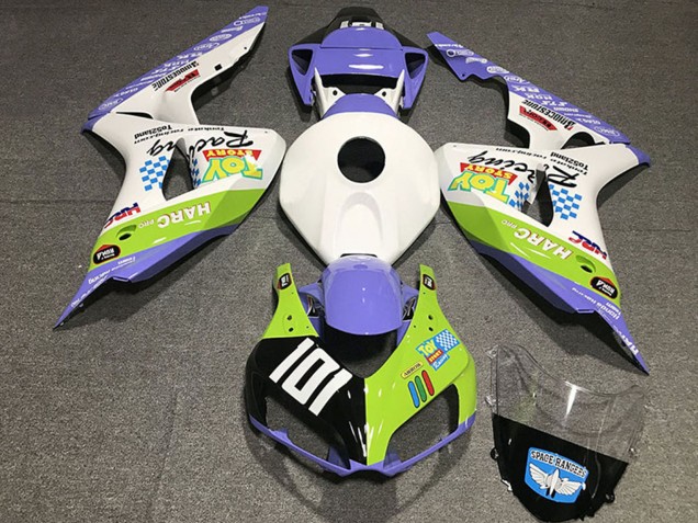 Carenados Moto Honda CBR1000RR 2006-2007 - Blanco Azul Verde Negro Brillante Toy Story