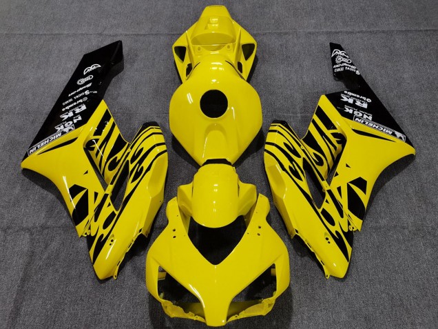 Carenados Moto Honda CBR1000RR 2004-2005 - Amarillo Negro Brillante Llama