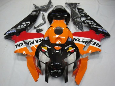 Carenados Moto Honda CBR600RR 2005-2006 - Naranja Rojo Blanco Negro Bottom Repsol
