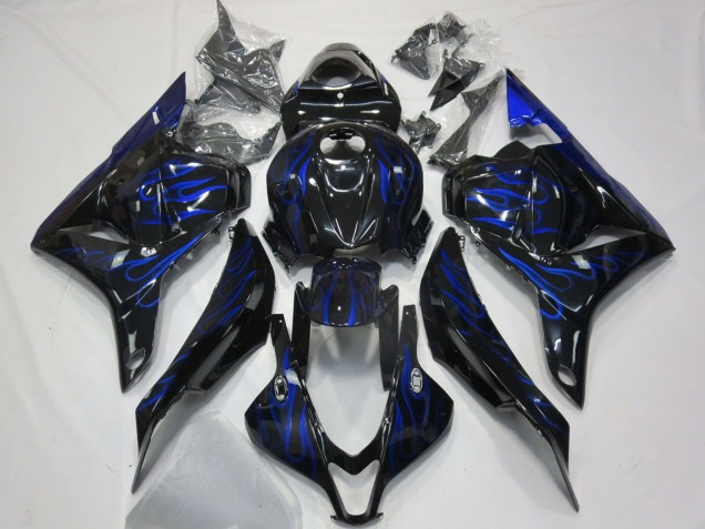 Carenados Moto Honda CBR600RR 2009-2012 - Negro Brillante Azul Llama