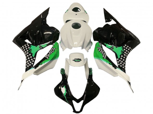 Carenados Moto Honda CBR600RR 2009-2012 - Blanco Verde Negro Brillante Splatter