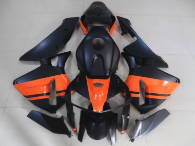 Carenados Moto Honda CBR600RR 2005-2006 - Negro Mate Naranja Brillante