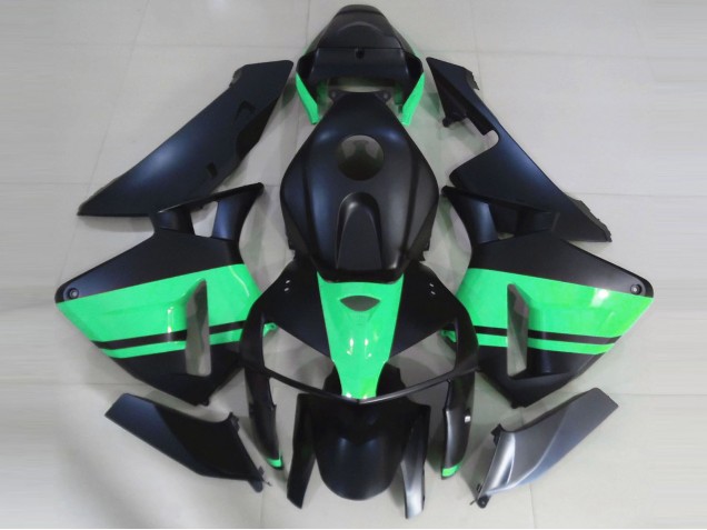 Carenados Moto Honda CBR600RR 2005-2006 - Negro Mate Especial Verde
