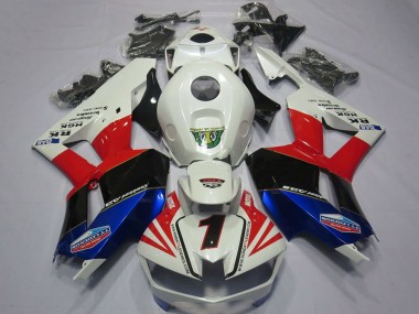 Carenados Moto Honda CBR600RR 2013-2023 - Blanco Rojo Azul Negro Número 1