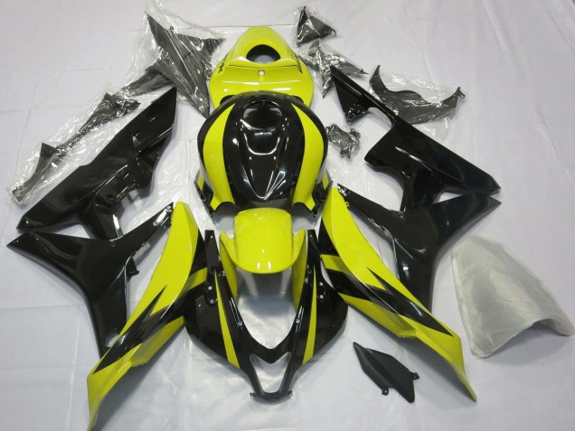 Carenados Moto Honda CBR600RR 2007-2008 - Amarillo Negro Brillante OEM Estilo