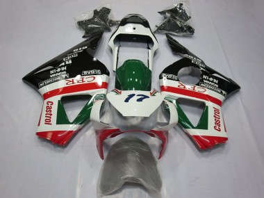 Carenados Moto Honda CBR954RR 2002-2003 - Blanco Rojo Verde Negro Brillante CRR Castrol