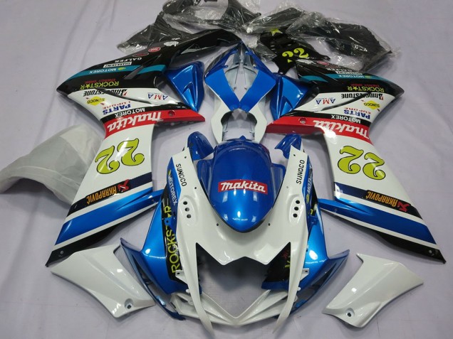 Carenados Moto Suzuki GSXR 1000 2007-2008 - Blanco Azul Rojo Negro Motul 22