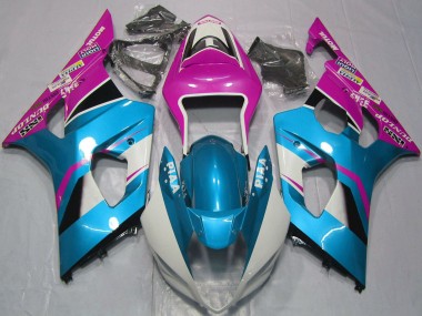 Carenados Moto Suzuki GSXR 1000 2003-2004 - Azul Claro Blanco Rosa