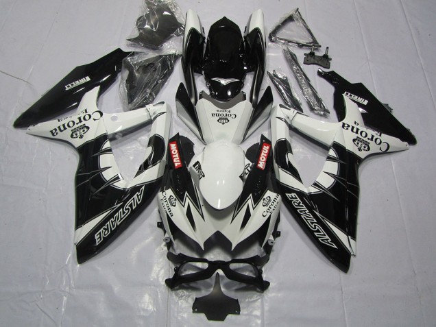 Carenado Moto Suzuki GSXR 600 / GSXR 750 2008-2010 - Blanco Negro Alstare Corona Motul
