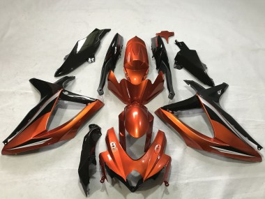 Carenados Moto Suzuki GSXR 600 / GSXR 750 2008-2010 - Burnt Naranja Negro Brillante