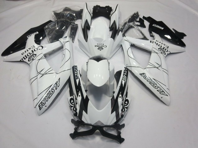 Carenados Moto Suzuki GSXR 600 / GSXR 750 2008-2010 - Blanco Negro Alstare Corona Motul