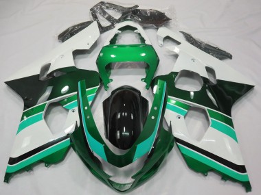 Carenados Moto Suzuki GSXR 600 / GSXR 750 2004-2005 - Verde Brillante Verde Blanco