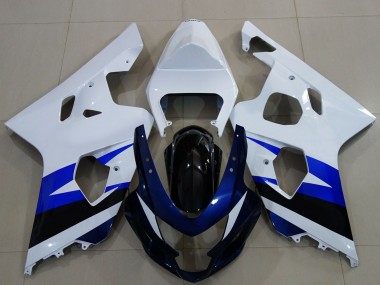 Carenado Moto Suzuki GSXR 600 / GSXR 750 2004-2005 - Blanco Azul Negro Brillante