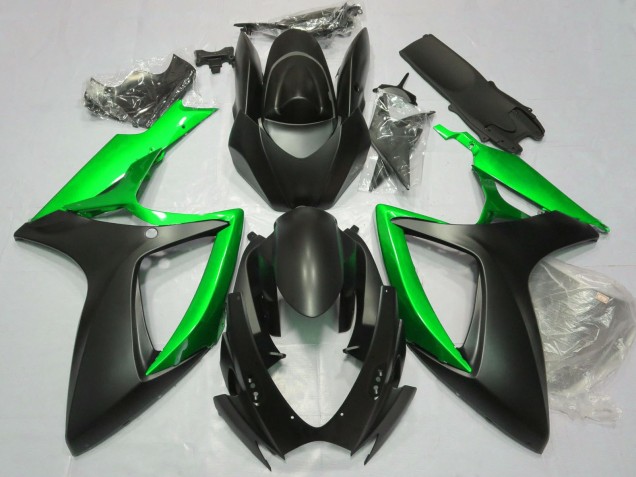 Carenados Moto Suzuki GSXR 600 / GSXR 750 2006-2007 - Negro Mate Verde