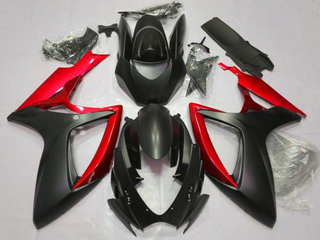 Carenados Moto Suzuki GSXR 600 / GSXR 750 2006-2007 - Negro Mate Rojo