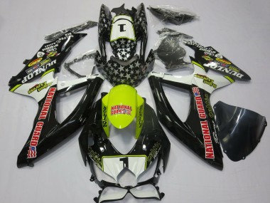 Carenados Moto Suzuki GSXR 600 / GSXR 750 2008-2010 - Blanco Amarillo Rojo Negro National Guard